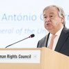 El Secretario General de la ONU, António Guterres, durante su discurso en el Segmento de Alto Nivel de la 37ª Sesión del Consejo de Derechos Humanos de la ONU.