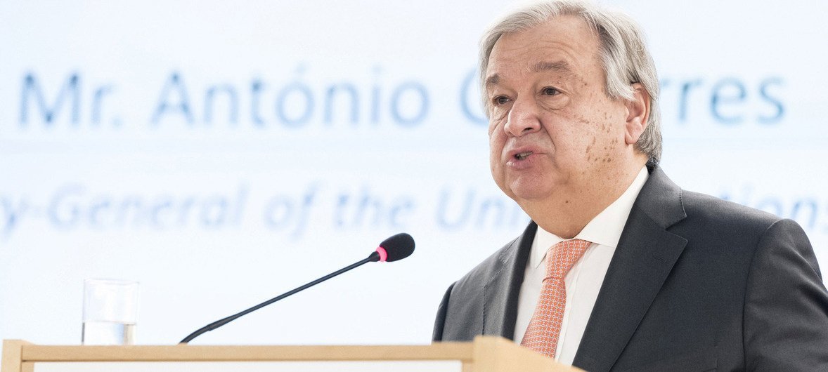 Secretary-General António Guterres addresses the High-Level Segment of the 37th Session of the UN Human Rights Council. 