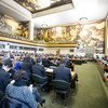 La Salle du Conseil du Palais des Nations à Genève où se tient la Conférence sur le désarmement