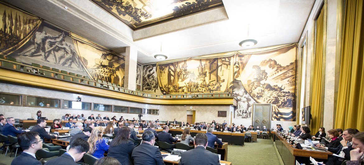 La Conférence sur le désarmement au Palais des Nations, à Genève.
