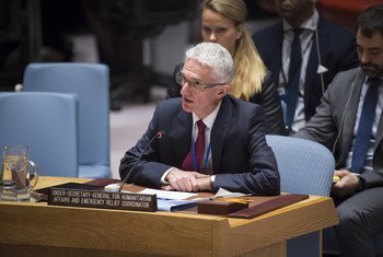 Mark Lowcock, Under-Secretary-General for Humanitarian Affairs and Emergency Relief Coordinator briefs the Security Council.