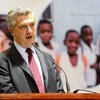 UN High Commissioner for Refugees Filippo Grandi addressing representatives of Latin America and the Caribbean at a regional meeting on migration in Brasilia, Brazil, on 19 February 2018.