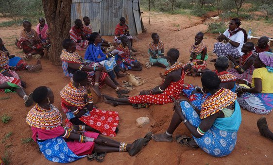 Women from Samburu, Kenya, say no to female genital mutilation in public discussion gatherings. 