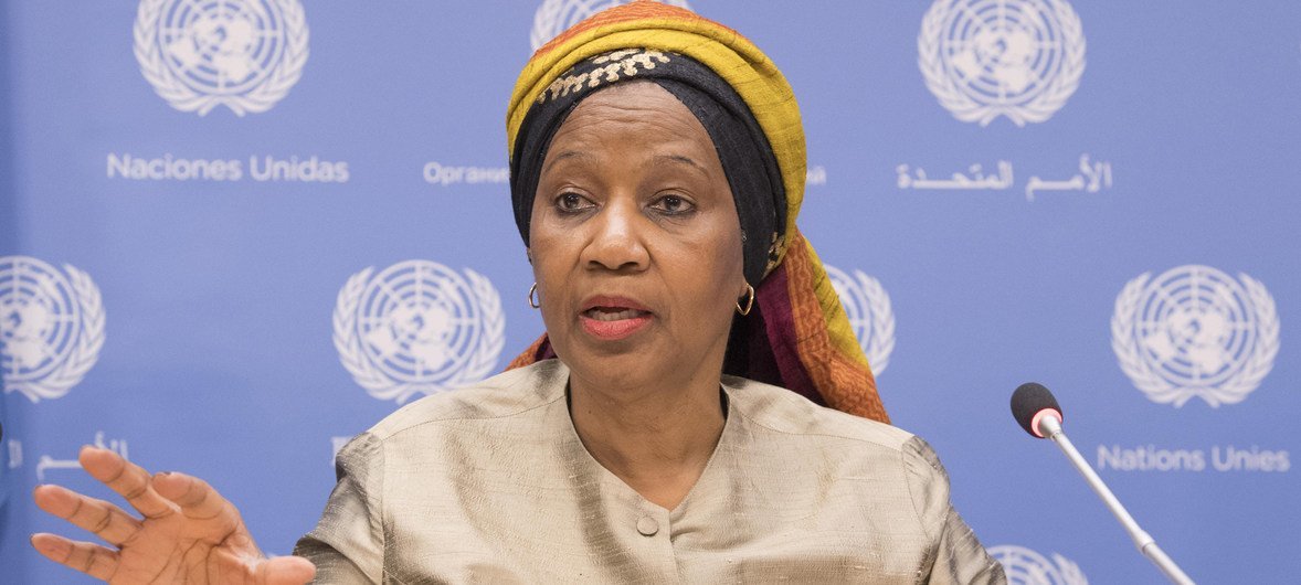 Phumzile Mlambo-Ngcuka, Executive Director of UN Women, briefs on the report entitled Gender Equality in the 2030 Agenda for Sustainable Development.
