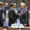 El Secretario General António Guterres asiste a la reunión del Consejo de Seguridad sobre la situación en Oriente Medio el 20 de febrero de 2018