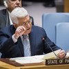巴勒斯坦国总统阿巴斯2018年2月20日出席安理会会议。