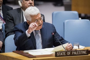Махмуд Аббас выступает на заседании Совета Безопасности по ситуации на Ближнем Востоке, 20.02.2018