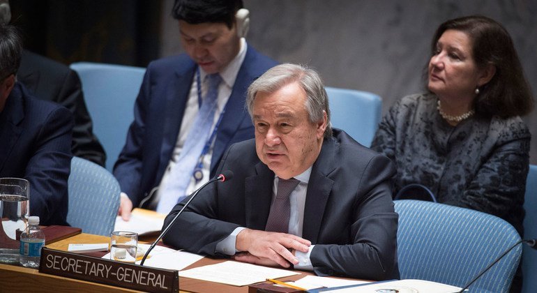 El Secretario General, António Guterres, en el Consejo de Seguridad.