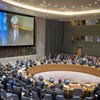 مارك لوكوك منسق الأمم المتحدة للإغاثة الطارئة خلال إحاطته عن الوضع في سوريا أمام مجلس الأمن الدولي