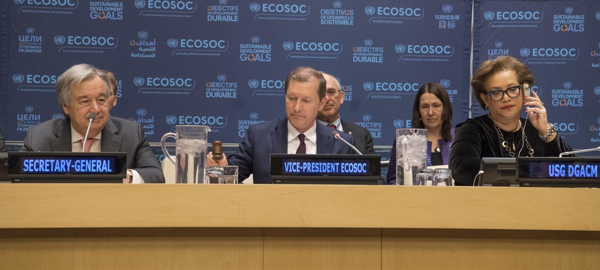 Participants at the opening of the annual Operational Segment of the UN Economic and Social Council (ECOSOC).