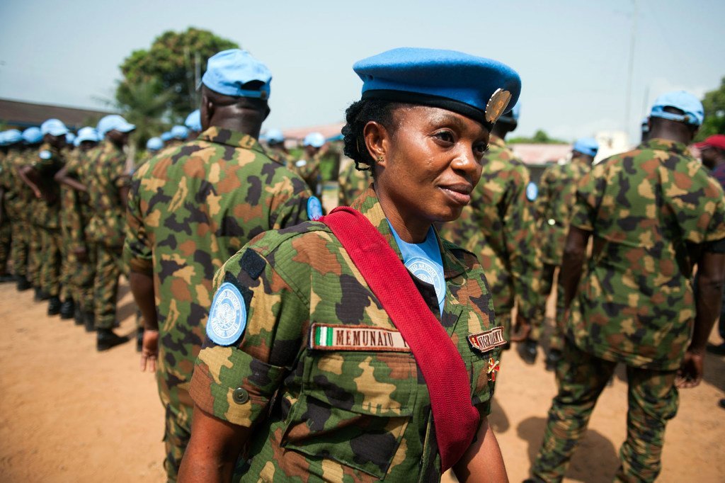 联合国利比里亚特派团一名来自尼日利亚的女性维和人员。(2018年1月图片）