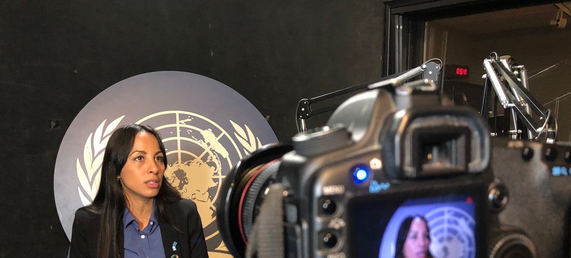 Evelina Cabrera durante la entrevista con Noticias ONU