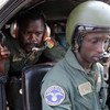 Kapteni Mohammed Mbaye kutoka Senegal akiwa kwenye helikopta ya kikosi chao cha kujibu mashambulizi, SENAHU huko Jamhuri ya Afrika ya Kati, CAR.