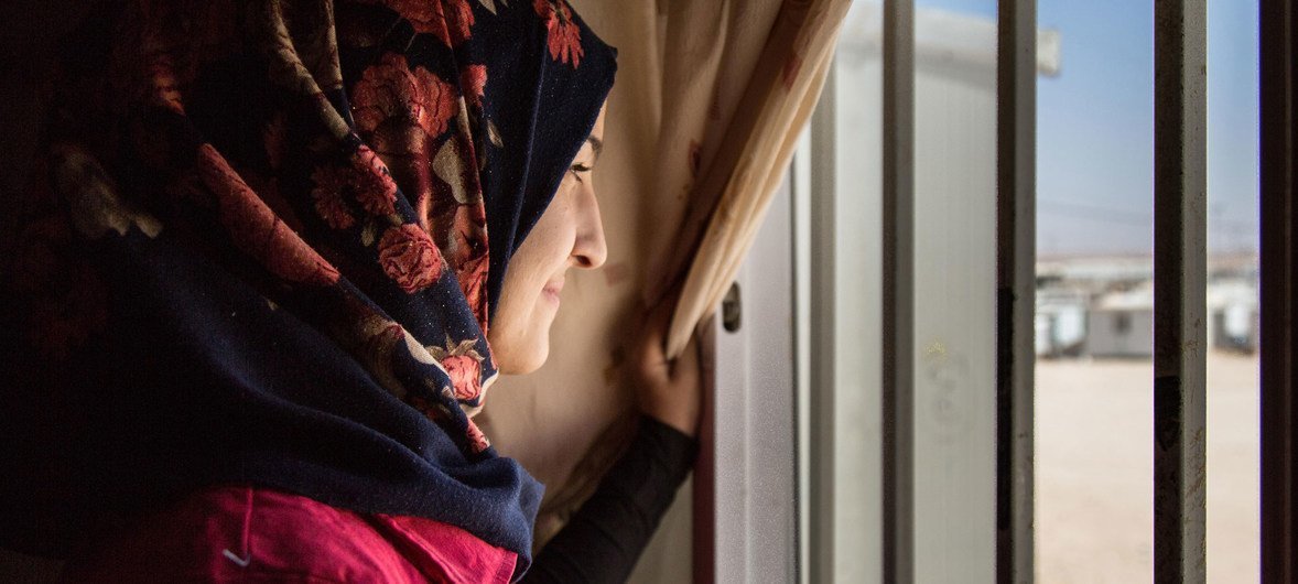 Saba, une réfugiée syrienne, vit avec sa famille dans le camp de Zaatari, en Jordanie (archives)