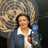 Иванна Климпуш-Цинцадзе в студии Службы новостей ООН