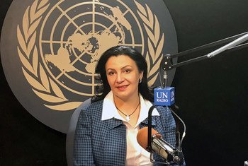 Иванна Климпуш-Цинцадзе в студии Службы новостей ООН