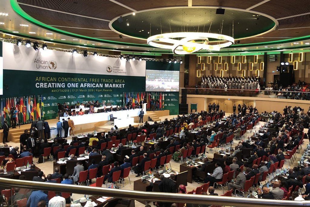 le 22 mars 20198, les dirigeants africains signent la déclaration de Kigali pour le lancement de la zone de libre-échange continentale africaine (ZLECAf) lors du sommet extraordinaire de l'Union africaine dans la capitale du Rwanda.