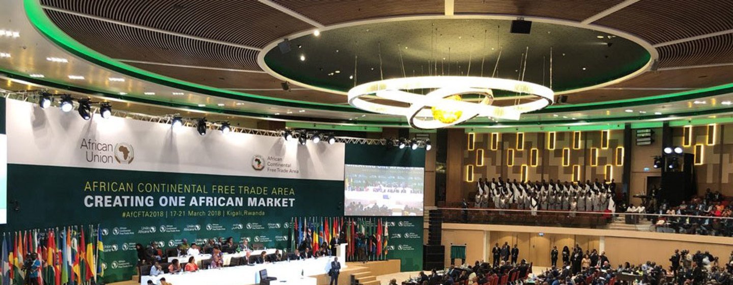 Líderes assinaram a declaração de Kigali para o lançamento da Área de Comércio Livre Continental Africana na Cimeira Extraordinária da União Africana em Kigali, Ruanda.