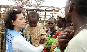 UN Humanitarian Corrdinator Najat Rochdi's visit to the Mission in Kaga Bandoro, Nana Gribizi Prefecture, Center of Central African Republic (15 April 2017).