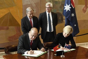 澳大利亚与东帝汶3月6日在联合国纽约总部签署了《澳大利亚和东帝汶在帝汶海建立海上边界》条约。