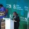 Vera Songwe, Secrétaire exécutive de la Commission économique des Nations Unies pour l’Afrique (CEA) lors de la 18ème session extraordinaire du Conseil exécutif de l'Union africaine,