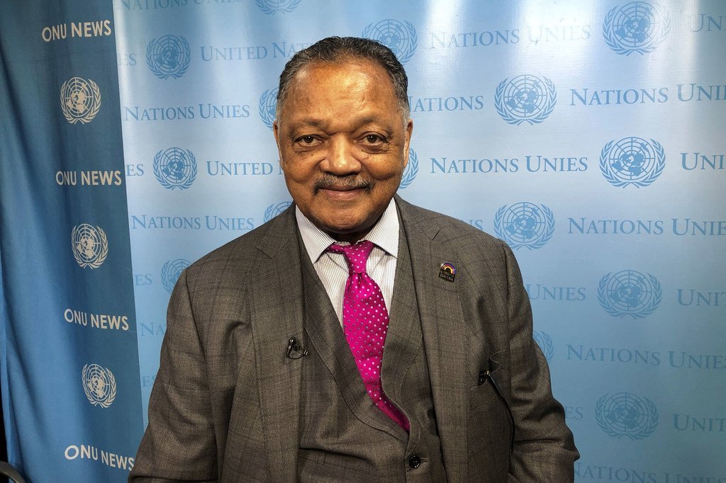 Rev. Jesse Jackson at UN Headquarters in New York after speaking at an event celebrating “A Decade of Recognition for the Contributions, Achievements and Challenges of People of African Descent Worldwide.”