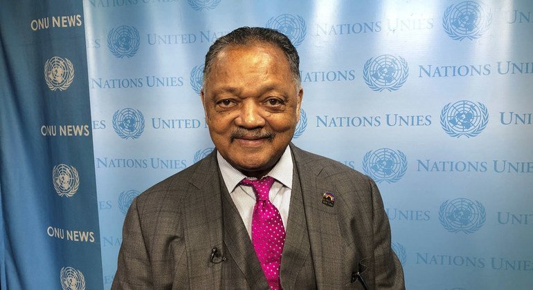 Rev. Jesse Jackson at UN Headquarters in New York after speaking at an event celebrating “A Decade of Recognition for the Contributions, Achievements and Challenges of People of African Descent Worldwide.”