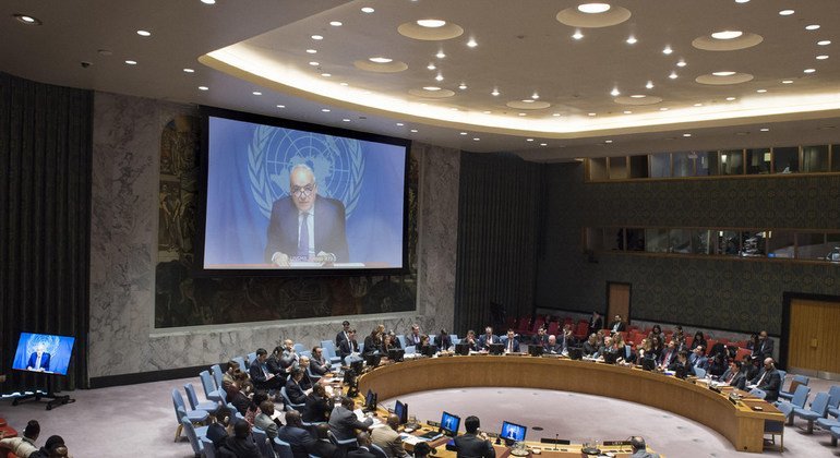 Ghassan Salamé informa al Consejo de Seguridad vía teleconferencia.