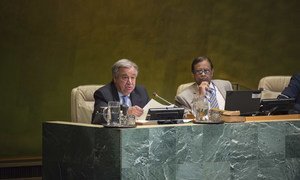 Secretary-General António Guterres addresses the commemorative meeting to mark the International Day of Remembrance of the Victims of Slavery and the Transatlantic Slave Trade. 