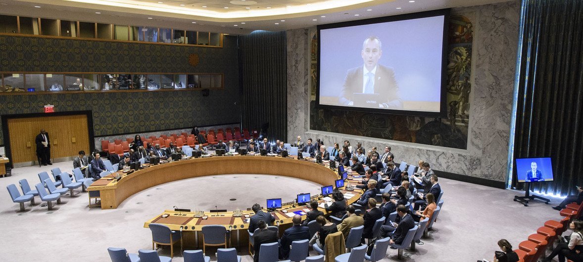 Спецкоординатор ООН по ближневосточному мирному процессу Николай Младенов обратился к членам Совбеза по видеосвязи. 