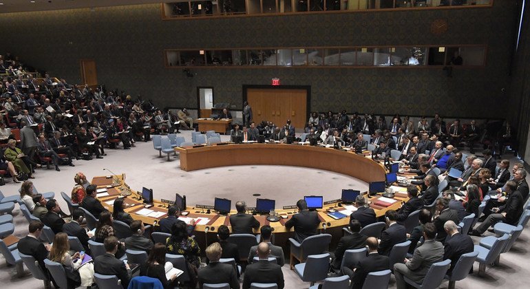 El Consejo de Seguridad de la ONU durante una reunión