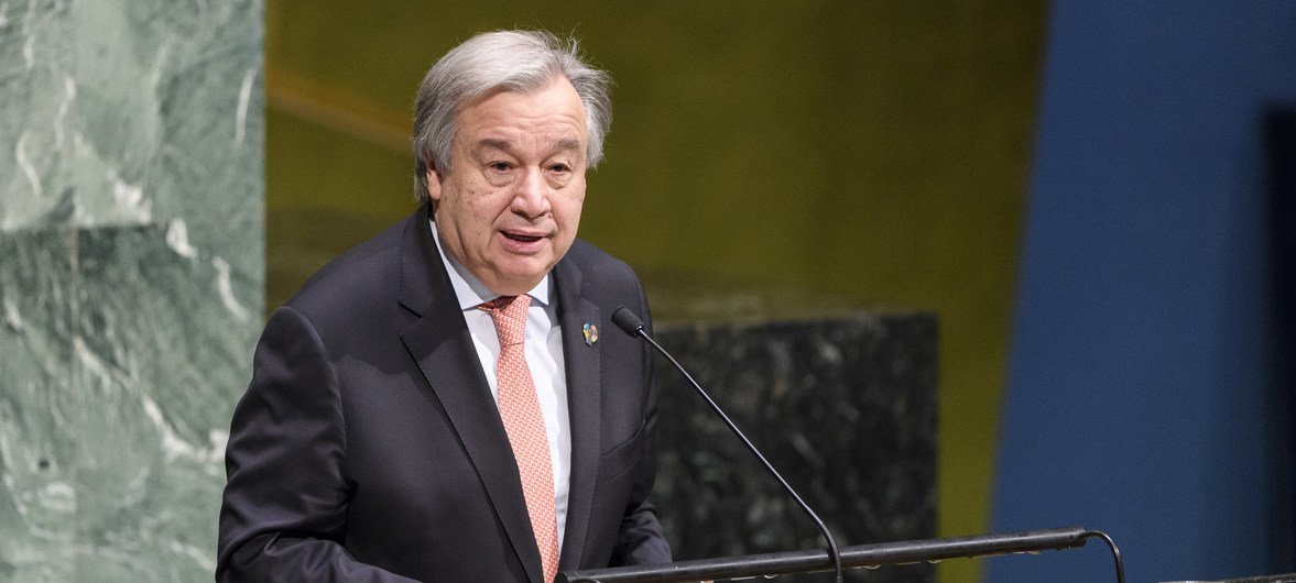 UN Secretary-General António Guterres speaks at the observance of the International Women’s Day 2018.