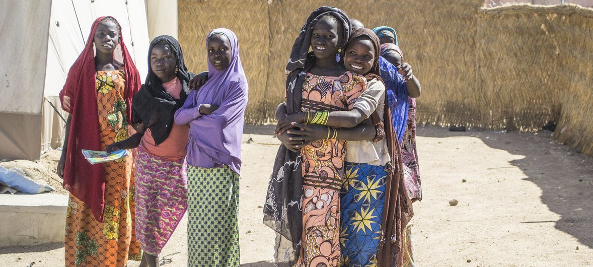 Teenage girls at a displacement camp in Gwoca LGA, Borno State, Nigeria.