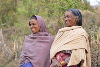 Two women, members of an IFAD-supported leasehold forestry community project in Dadeldhura, western Nepal.