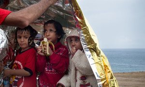Des enfants réfugiés arrivés sur l'île grecque de Lesbos (archives).