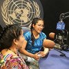 Avexnim Cojti (Izq.) y Bia´ni Madsa’ Juárez López, representantes de la organización sin ánimo de lucro “Cultural Survival”, durante la entrevista con Noticias ONU.