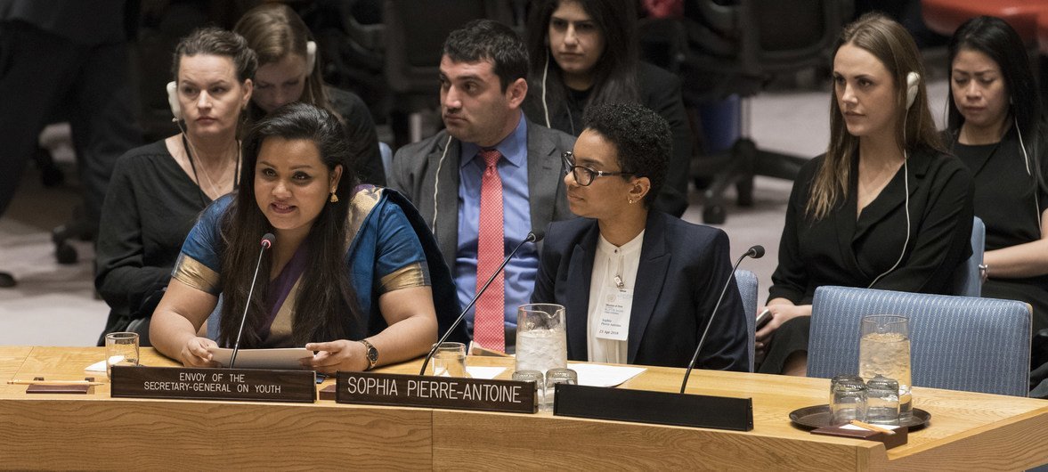 Jayathma Wickramanayake, the UN Secretary-General’s Envoy on Youth, speaks at the Security Council open debate on youth, peace and security.