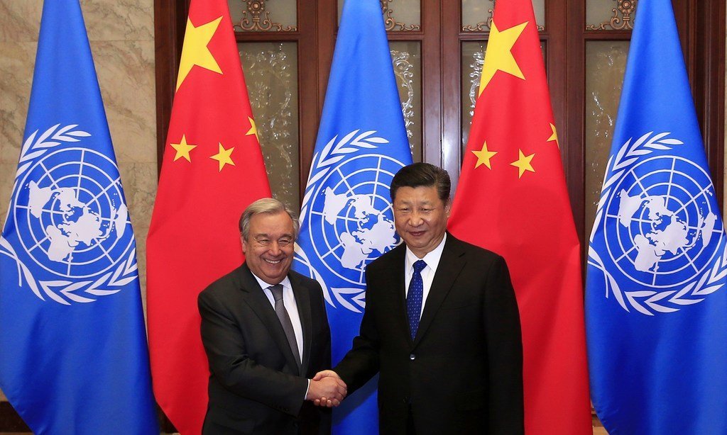 A Beijing, le Secrétaire général de l'ONU, António Guterres, rencontre le Président chinois Xi Jinping.