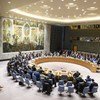 Le Secrétaire général de l'ONU, António Guterres, s'est adressé au Conseil de sécurité lors d'une réunion d'urgence sur la situation en Syrie, le samedi 14 avril 2018.