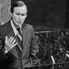 George H. Bush, Permanent Representative of the United States to the United Nations, addresses the General Assembly in October 1971.