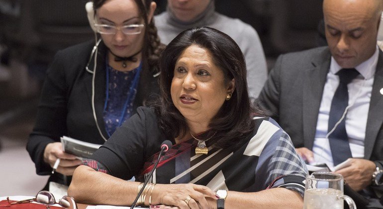 Pramila Patten, representante especial sobre violencia sexual en los conflictos se dirige al Consejo de Seguridad.