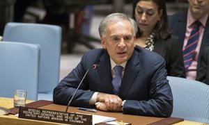 Jean Arnault, Special Representative of the Secretary-General and Head of the UN Verification Mission in Colombia, addresses the Security Council.