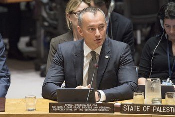 El coordinador especial de las Naciones Unidas para la paz en Oriente Medio, Nickolay Mladenov, informa al Consejo de Seguridad sobre la situación en la región.