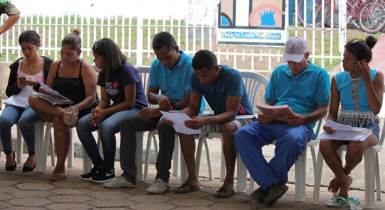 Algunos de los venezolanos reubicados en Brasil