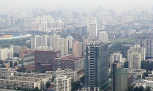 A photograph of the city of Beijing. According to the ESCAP Economic and Social Survey of Asia and the Pacific, China is estimated to register a 6.9 per cent real GDP growth in 2017.