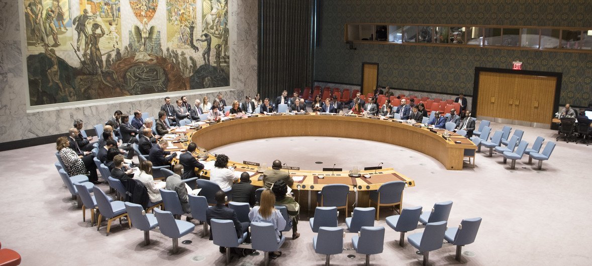 Security Council meeting on threats to international peace and security.