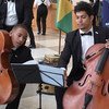 Músicos da Orquestra Camerata Jovem durante apresentação na ONU. 