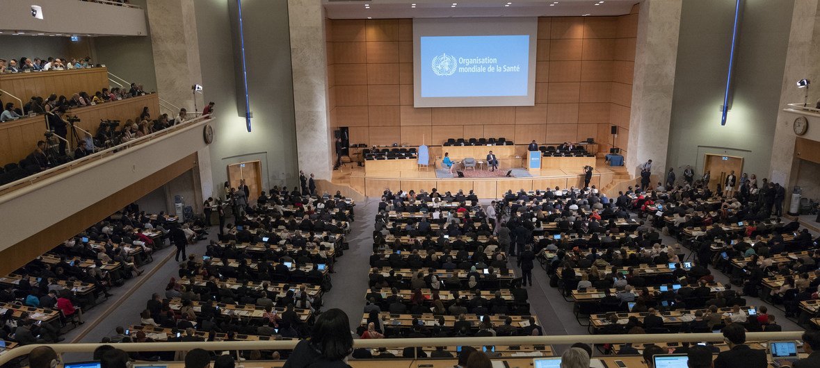  La 71ème Assemblée mondiale de la Santé en session au Palais des Nations à Genève, mai 2018.