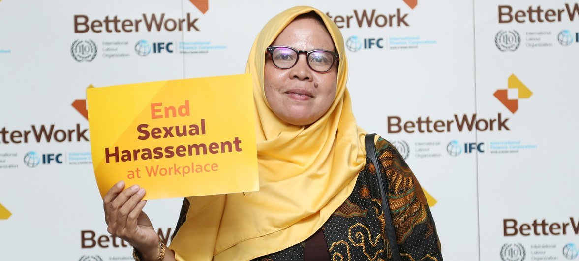 A participant at an ILO programme on mainstreaming gender equality through collective bargaining and agreements at the workplaces.