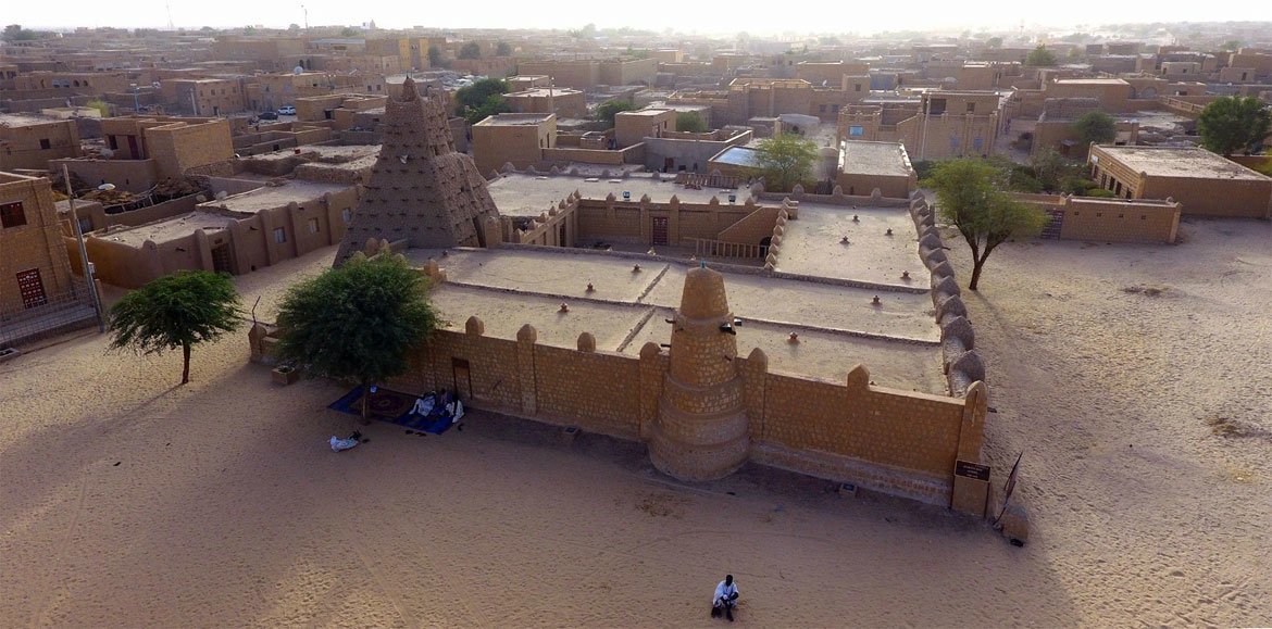 Vue aérienne de la ville de Tombouctou, dans le nord du Mali.